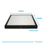 Painel LED Sobrepor Quadrado 32W 3.000K - Preto