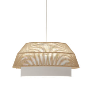 Pendente Gaia 50cm - Branco Fio Macramê Cru