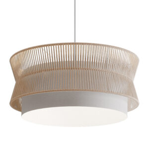 Pendente Gaia 60cm - Branco Fio Macramê Cru
