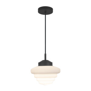 Pendente Helena Vidro Leitoso - Preto Liso