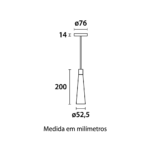 Pendente Tube Alumínio 20cm - Preto