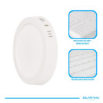Painel LED Play Sobrepor Redondo 12W Bivolt 6.500K - Branco