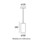 Pendente Jasmim Simples Vidro Jateado - Branco