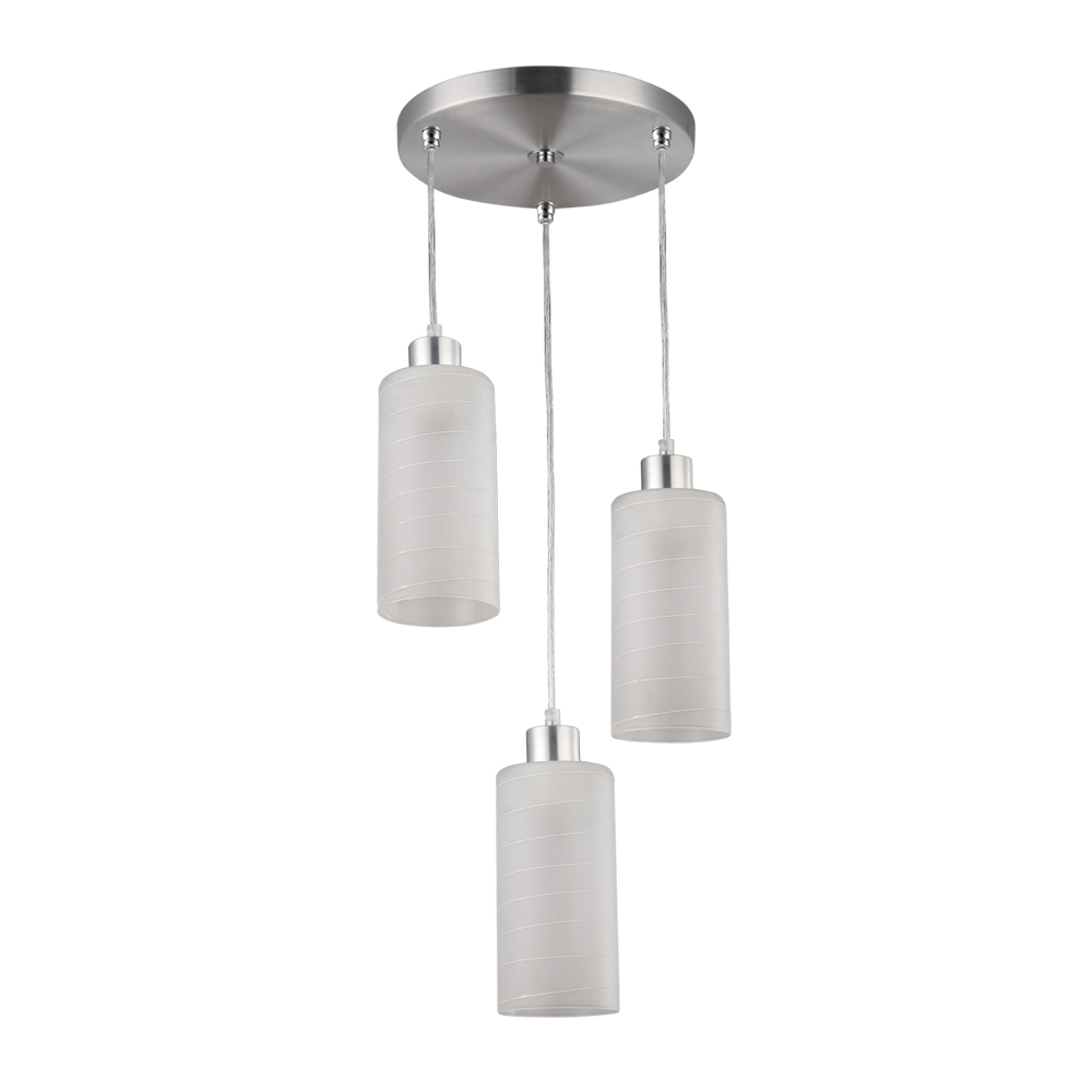 Pendente Jasmim Triplo Vidro Jateado - Branco