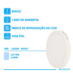 Painel LED Play Sobrepor Redondo 18W Bivolt 6.500K - Branco